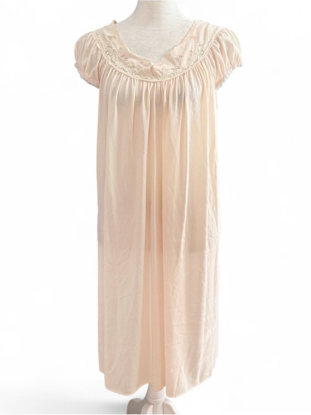 ✨ Vintage Romantic Traditions Blush Pink Nightgown Maxi Dress